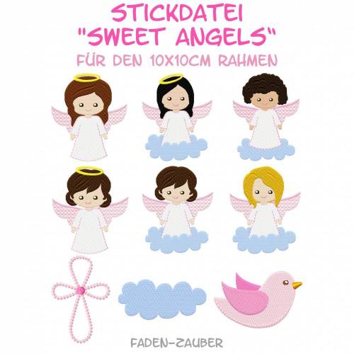 Sweet Angels Mädchen für den 10x10cm Rahmen