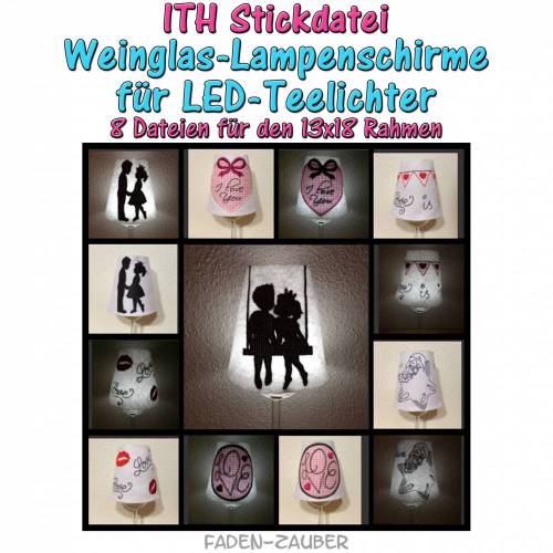LED-Teelicht Weinglasschirme ITH für 13x18 Rahmen