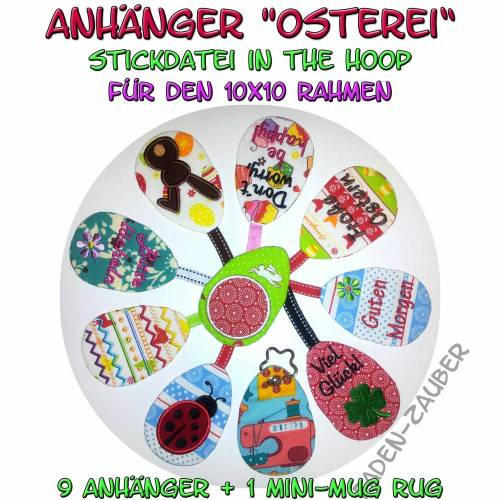 Oster-Anhänger - in the hoop 10x10cm Rahmen