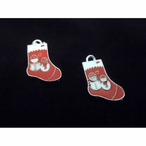 Weihnachten 1 Schmuckanhänger Nikolausstiefel mit Schneemann Anhänger