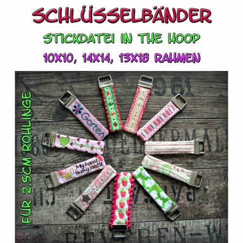 Schlüsselanhänger 2,5cm in the hoop ab 10x10Rahmen