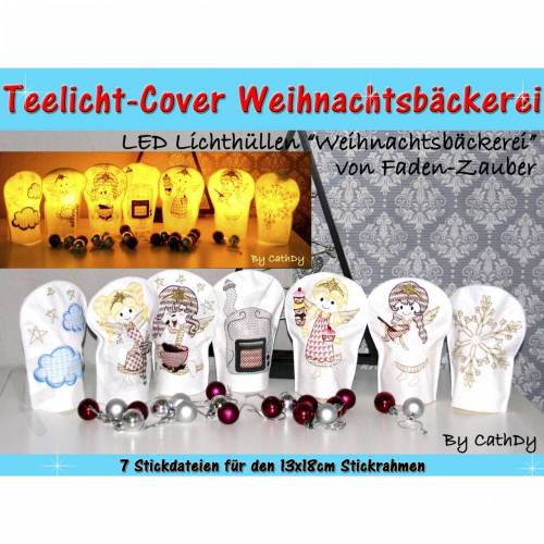 LED Kerzen-Cover Weihnachtsbäckerei - 13x18 Rahmen