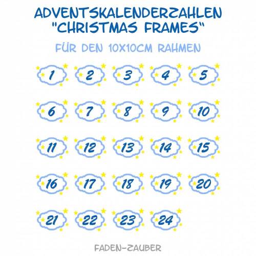 Adventskalenderzahlen Christmas Frames 10x10
