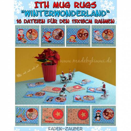 Mug Rugs Winterwonderland für 13x18cm Rahmen