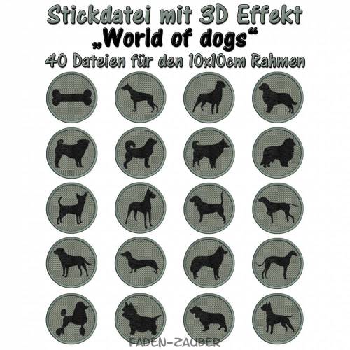 3D Effekt World of dogs - für den 10x10cm Rahmen