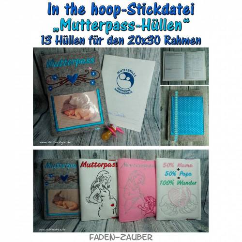 Mutterpasshüllen ITH für den 20x30 Stickrahmen