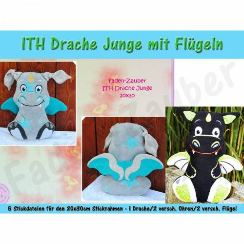 Drache Junge ITH Größe XXL für den 20x30cm Rahmen