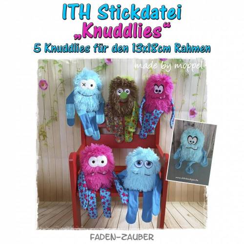 Knuddlies in the hoop für den 13x18cm Stickrahmen
