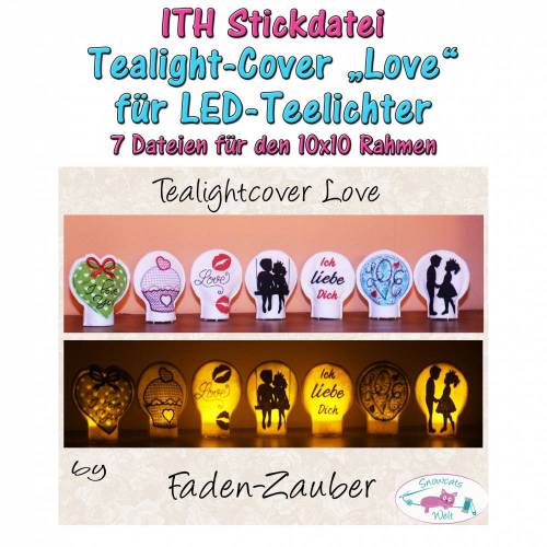 LED-Teelichtcover Love für den 10x10cm Rahmen