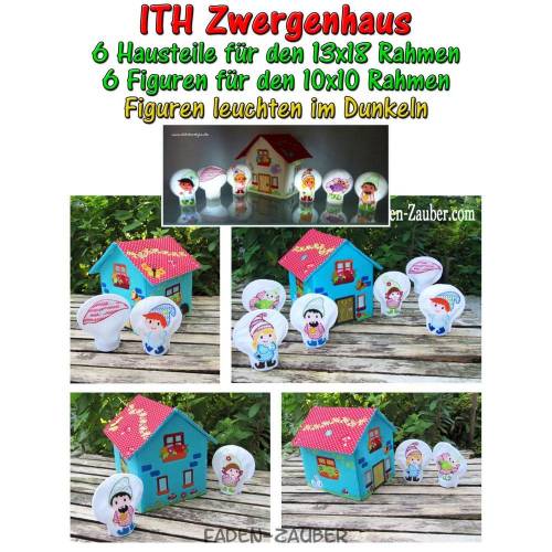 Zwergenhaus Wichtelhaus ITH für den 13x18cm Rahmen