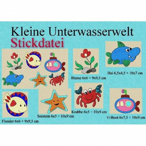 Stickdatei Kleine Unterwasserwelt