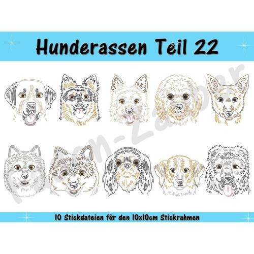 Hunderassen Teil 22 für den 10x10cm Rahmen