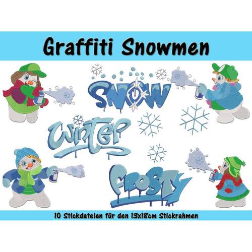 Graffiti Snowmen für den 13x18cm Rahmen