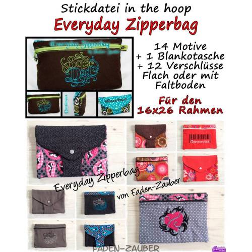 Everyday Zipperbags Taschen - ITH 16x26cm Rahmen