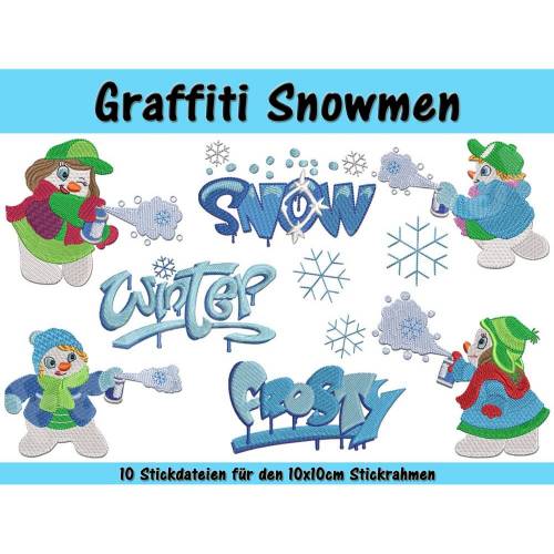 Graffiti Snowmen für den 10x10cm Rahmen