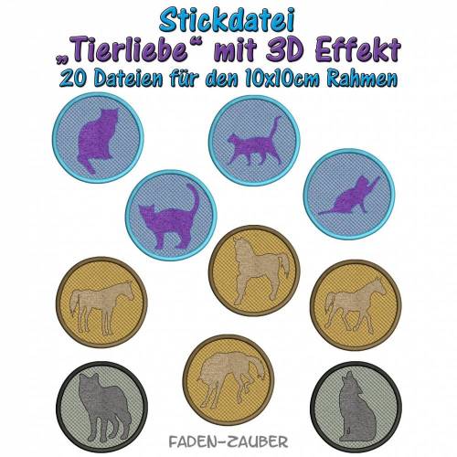 3D Effekt Tierliebe - für den 10x10cm Rahmen