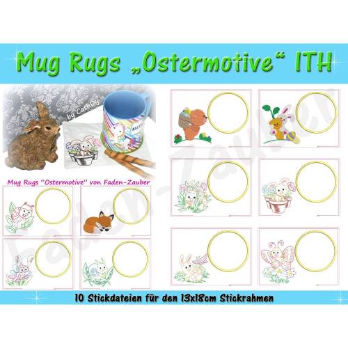 Mug Rugs Ostermotive für den 13x18cm Rahmen