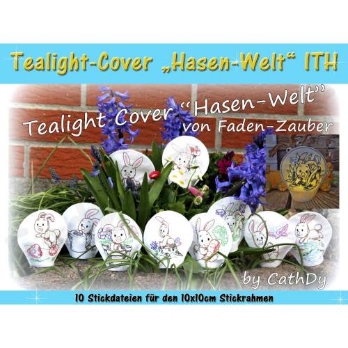 LED Teelicht-Cover Hasenwelt für 10x10cm Rahmen