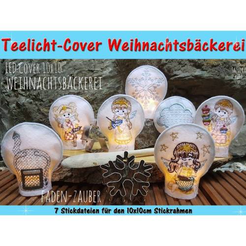 LED Kerzen-Cover Weihnachtsbäckerei - 10x10 Rahmen