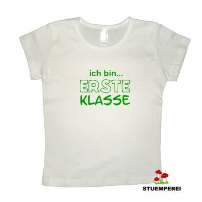 Flockbügelbild „ich bin erste Klasse“ – Velour Bügelbild für Einschulung, personalisierbar