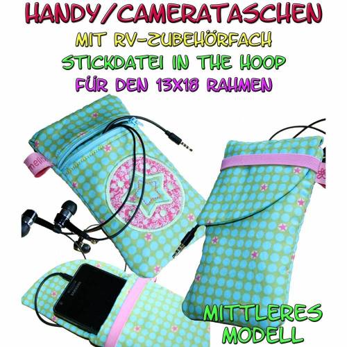 Handytaschen Camerataschen in the hoop mittel