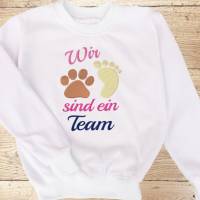 Stickdatei Wir sind ein Team, Hund Pfote, Taschenmotiv Set 451