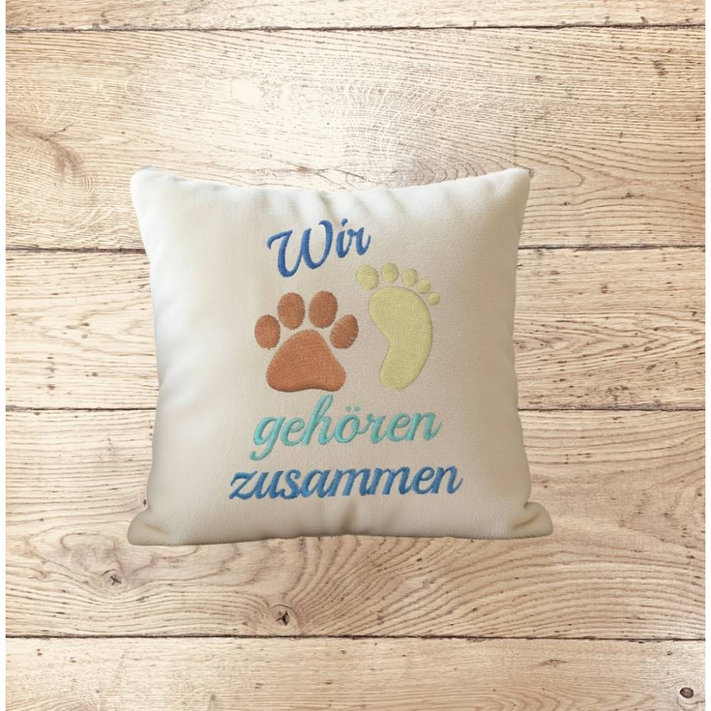 Stickdatei Wir sind ein Team, Hund Pfote, Taschenmotiv Set 451 Bild 2