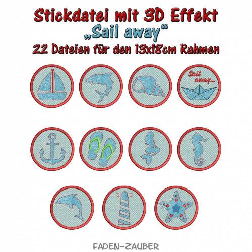 3D Effekt Sail away - für den 13x18cm Rahmen