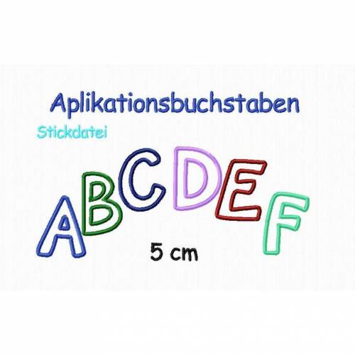 Stickdatei Applikationsbuchstaben 5 cm