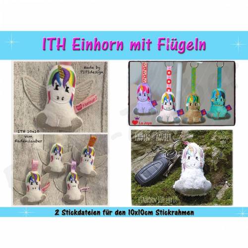 Einhorn in the hoop Größe S 10x10cm Rahmen