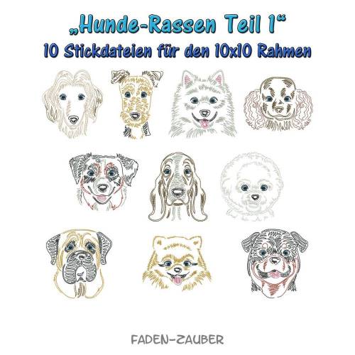 Hunderassen Teil 1 für den 10x10cm Rahmen