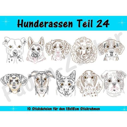 Hunderassen Teil 24 - Stickdatei-Set für den 13x18cm Rahmen