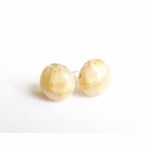 Ohrstecker beige Seidenglas