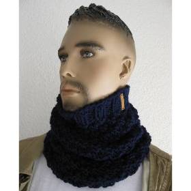 Schlupfschal Schlauchschal für Männer Uni Marineblau