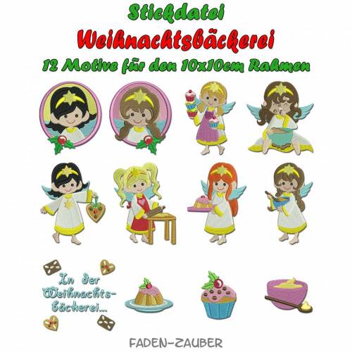 Weihnachtsbäckerei - für den 10x10cm Rahmen