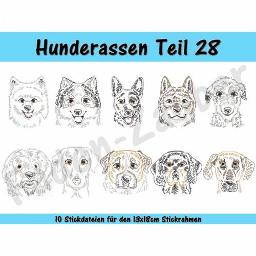 Hunderassen Teil 28 - Stickdatei-Set für den 13x18cm Rahmen