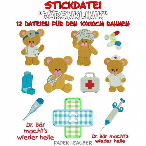 Bärenklinik für den 10x10cm Rahmen