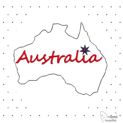 Stickdatei * Australia Australien * 77x98 mm Maschinenstickmuster . dst exp hus jef pcs pes vip vp3 xxx