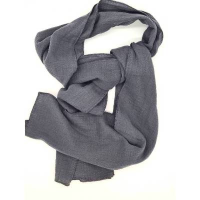 Schal dunkelgrau Musselin – 100 % Bio-Baumwolle, weich & pflegeleicht, handgefertigt in Deutschland