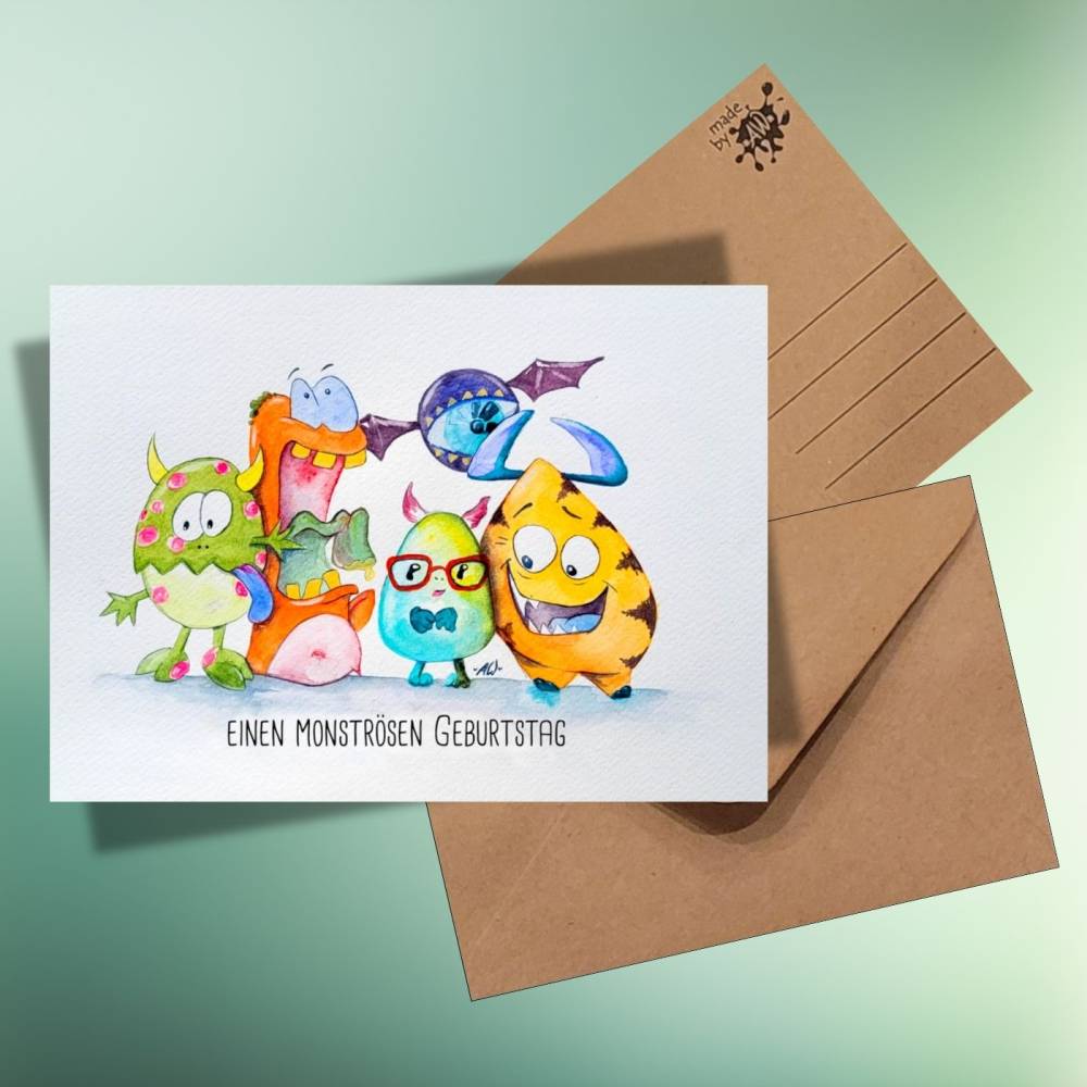 Einen monströsen Geburtstag - Postkarte | Geburtstag | Kindergeburtstag Bild 2