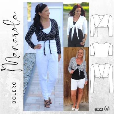 Ebook PDF Schnittmuster Damen Ebook Bolero MANAROLA Gr.34-52