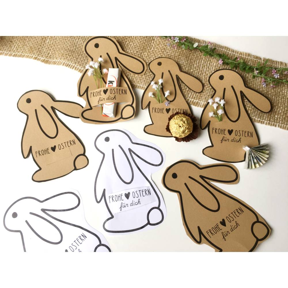 Druckvorlage Ostern - Tischdeko - Gastgeschenk - Osterhase - Mitbringsel - Geschenkidee - Ostergeschenk Bild 4