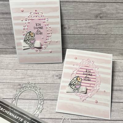 Grußkarten „Danke“ Dankeskarten Karten Frauen Muttertag Mama Valentinstag rosa Igel Handmade Stampin‘ Up!
