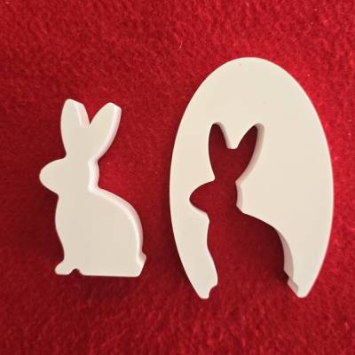 Osterhase im Osterei - Aufsteller - Osterdekoration - Zweiteilig -