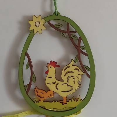 Erzgebirge - Oster Deko - Laubsägearbeit - 80er Jahre