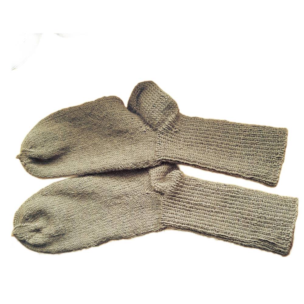 Handgestrickte Wollsocken grün 38-39 Yogasocken Unisex – Lieblingssocken aus Franken Bild 2