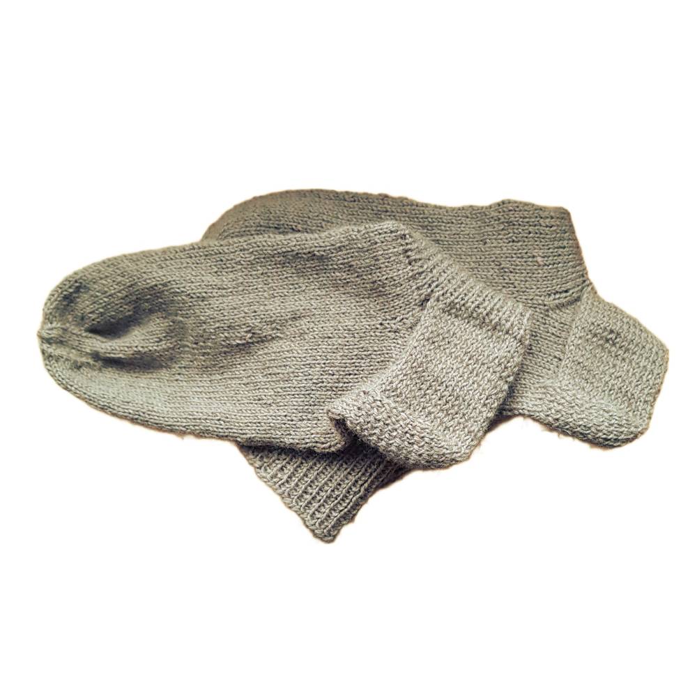 Handgestrickte Wollsocken grün 38-39 Yogasocken Unisex – Lieblingssocken aus Franken Bild 3