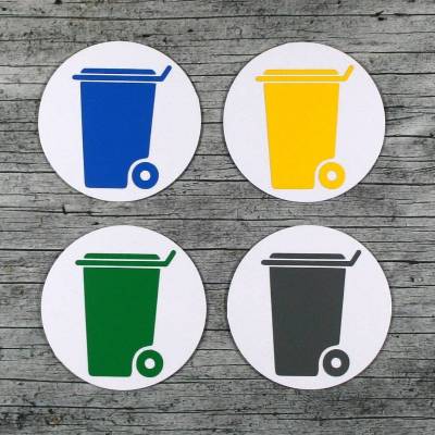 1 Kühlschrankmagnet **Tonne** von ZWEIFARBIG 55mm Auswahlfarben Magnetsticker Magnet Organisation Recycling