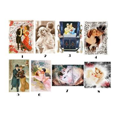 Nostalgische Aufnäher Patches Applikation Victorian Edwardian Hochzeit Wedding Liebspaar Vintage 