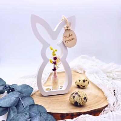 Osterdekoration | Osterhase Dekofigur | Frühlingsdeko | Trockenblumen | Osterdeko minimalistisch | Tischdeko Ostern